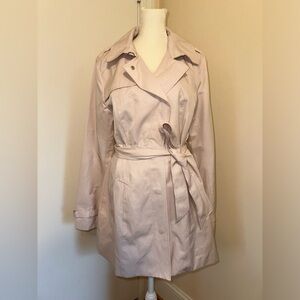Women’s Express Trench Coat Jacket, Size Medium, Pale Pink